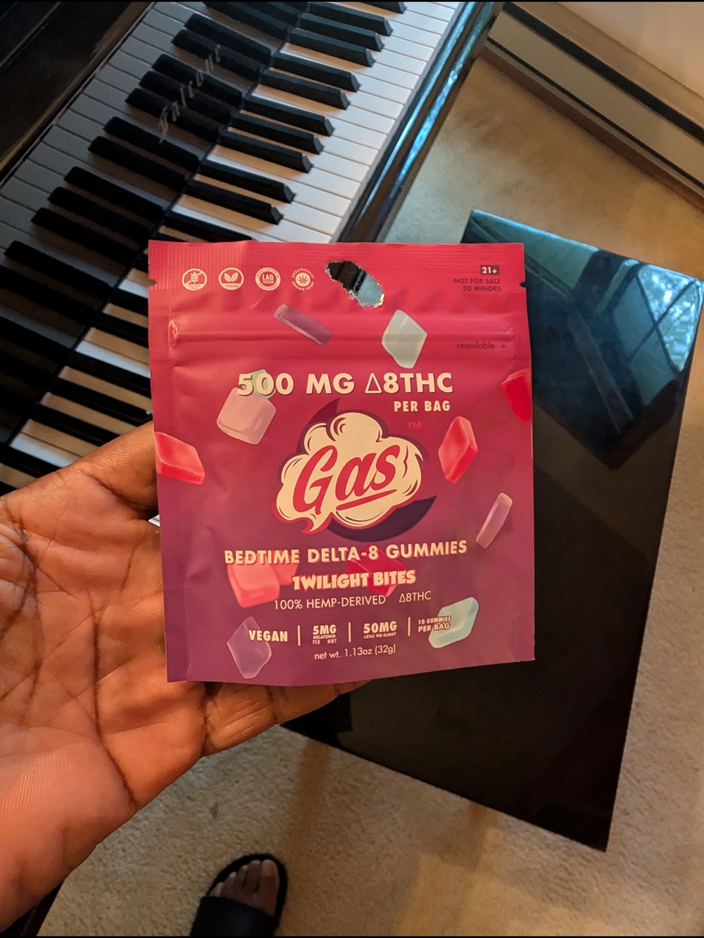 Gas Bedtime Delta-8 Gummies - Pink/Purple Packaging